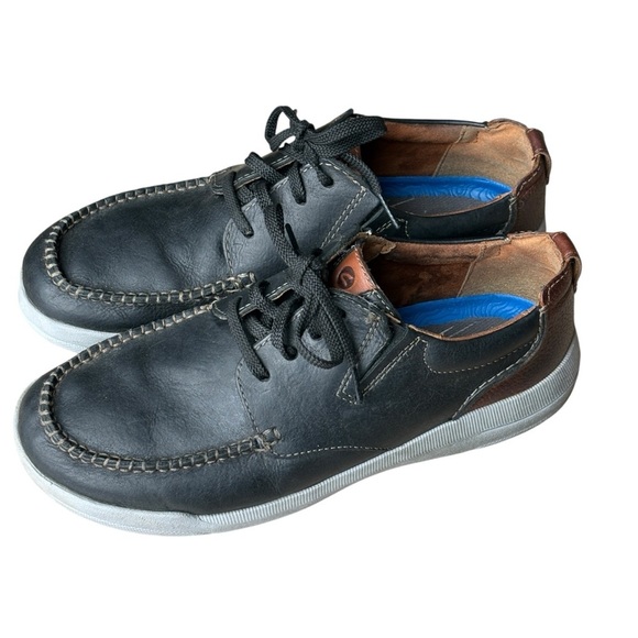 Clarks Mens Driftway Low Boat Shoes Oxford Black Brown Size 10.5 - Picture 2 of 10